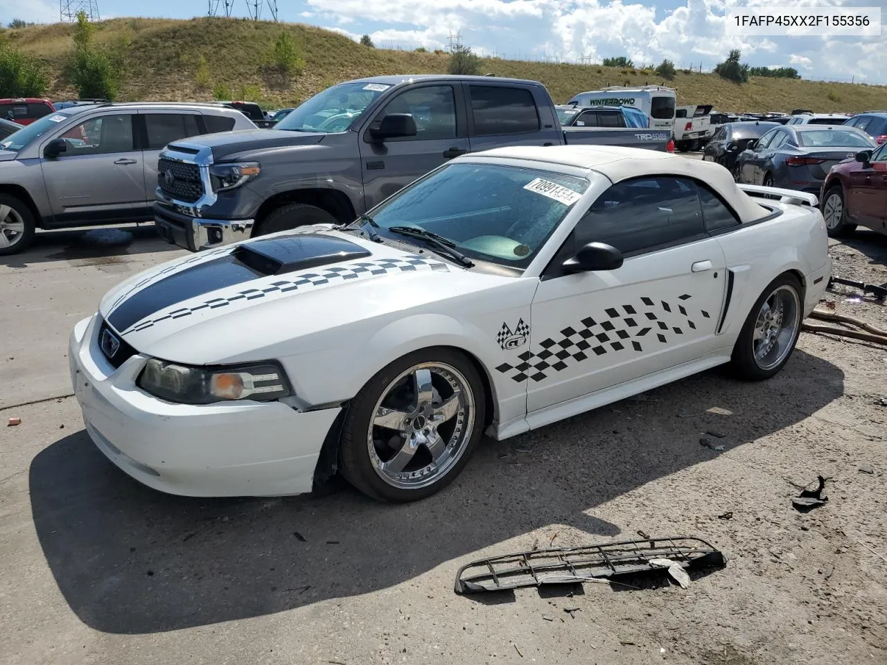 2002 Ford Mustang Gt VIN: 1FAFP45XX2F155356 Lot: 70991434