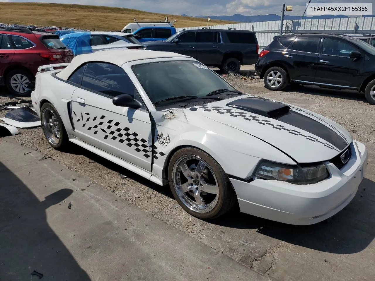 2002 Ford Mustang Gt VIN: 1FAFP45XX2F155356 Lot: 70991434