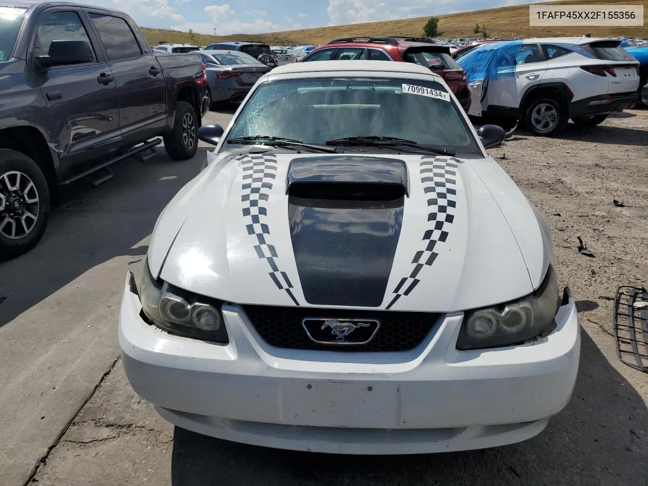 2002 Ford Mustang Gt VIN: 1FAFP45XX2F155356 Lot: 70991434