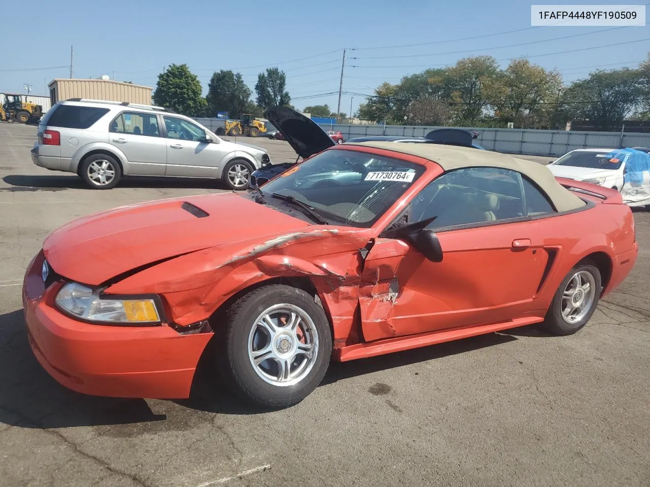 2002 Ford Mustang VIN: 1FAFP4448YF190509 Lot: 71730764