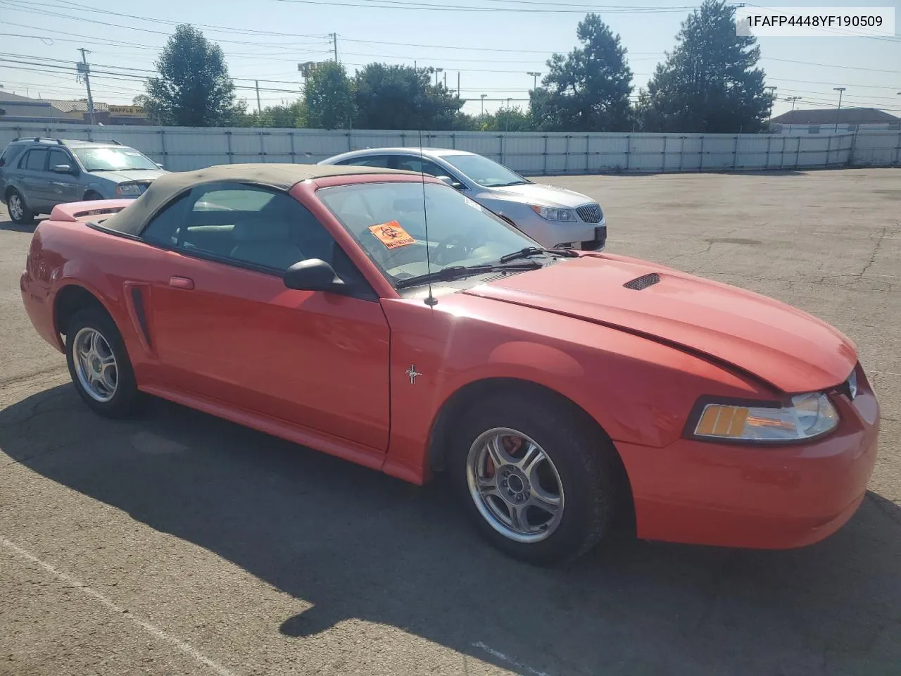 2002 Ford Mustang VIN: 1FAFP4448YF190509 Lot: 71730764