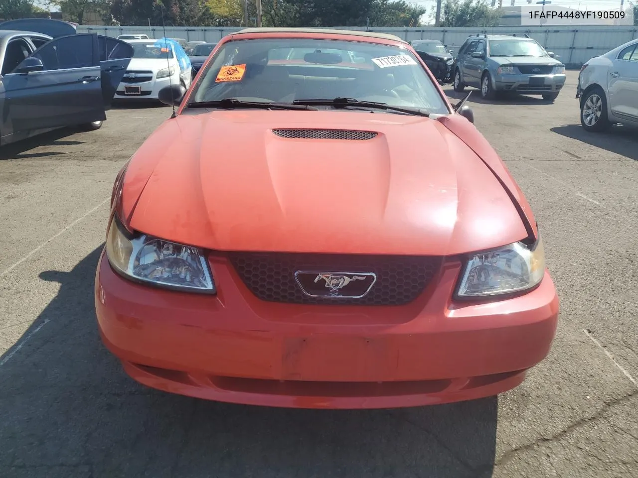 2002 Ford Mustang VIN: 1FAFP4448YF190509 Lot: 71730764