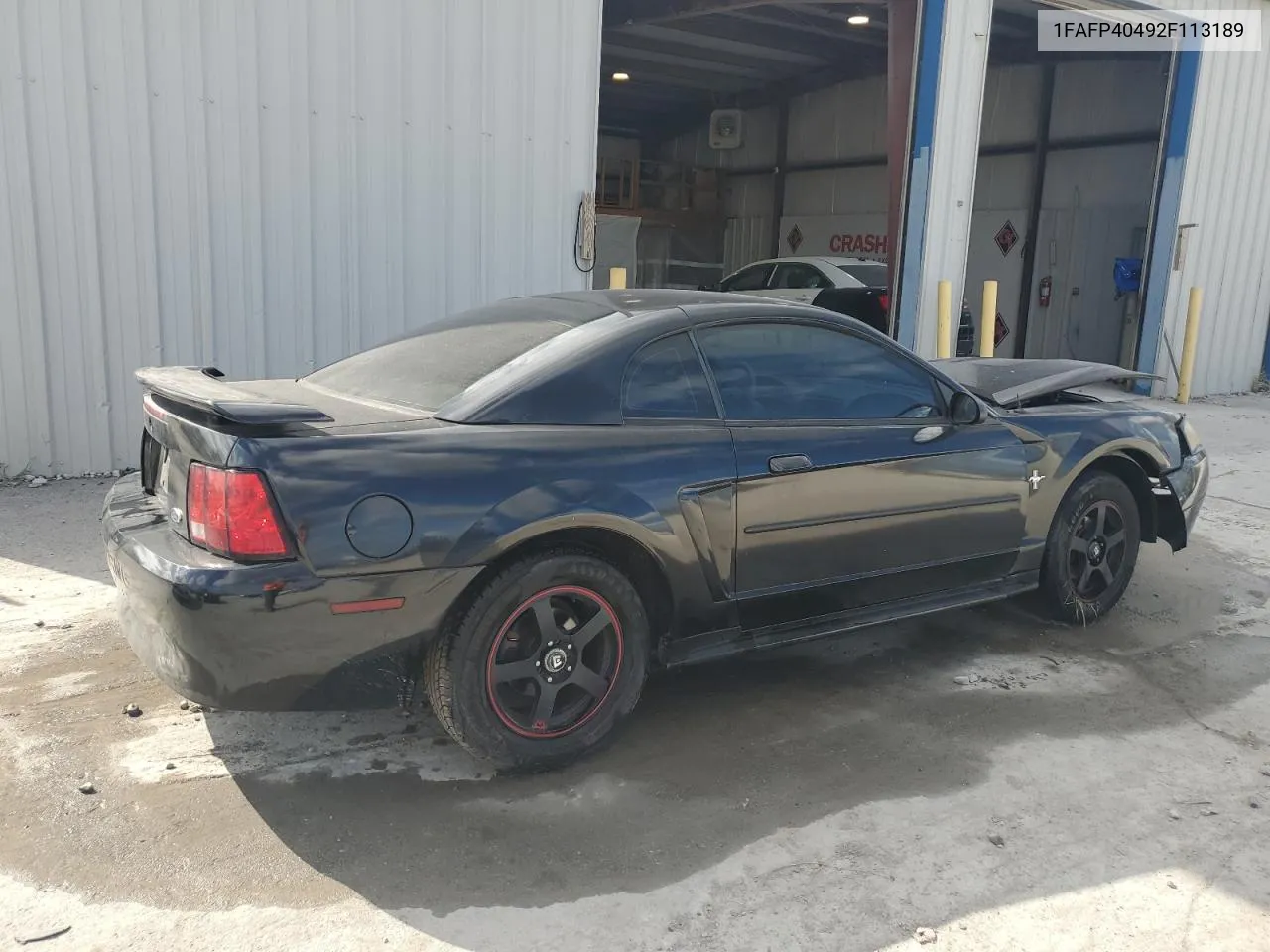 2002 Ford Mustang VIN: 1FAFP40492F113189 Lot: 72021644