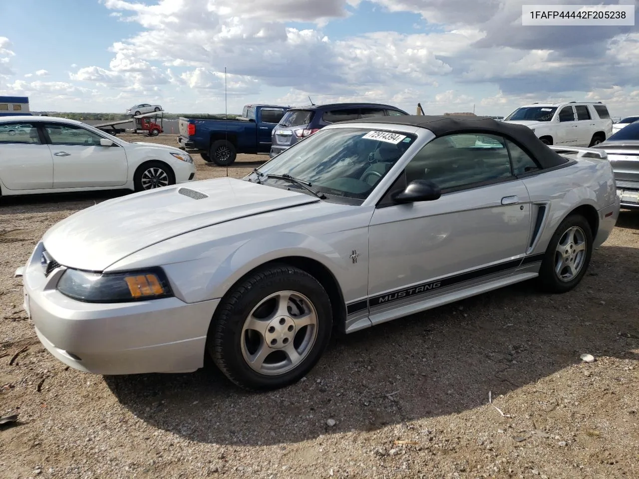 2002 Ford Mustang VIN: 1FAFP44442F205238 Lot: 72914394