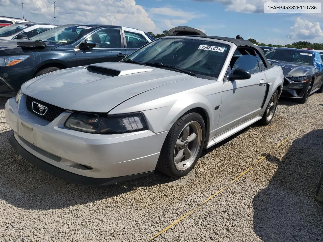 2002 Ford Mustang Gt VIN: 1FAFP45X82F110786 Lot: 73882674