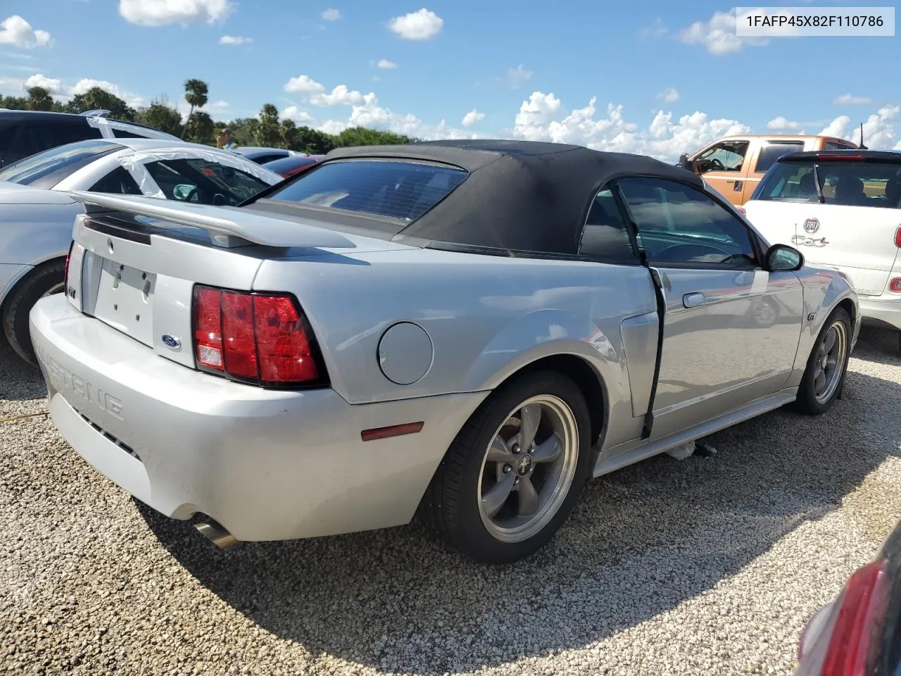 2002 Ford Mustang Gt VIN: 1FAFP45X82F110786 Lot: 73882674