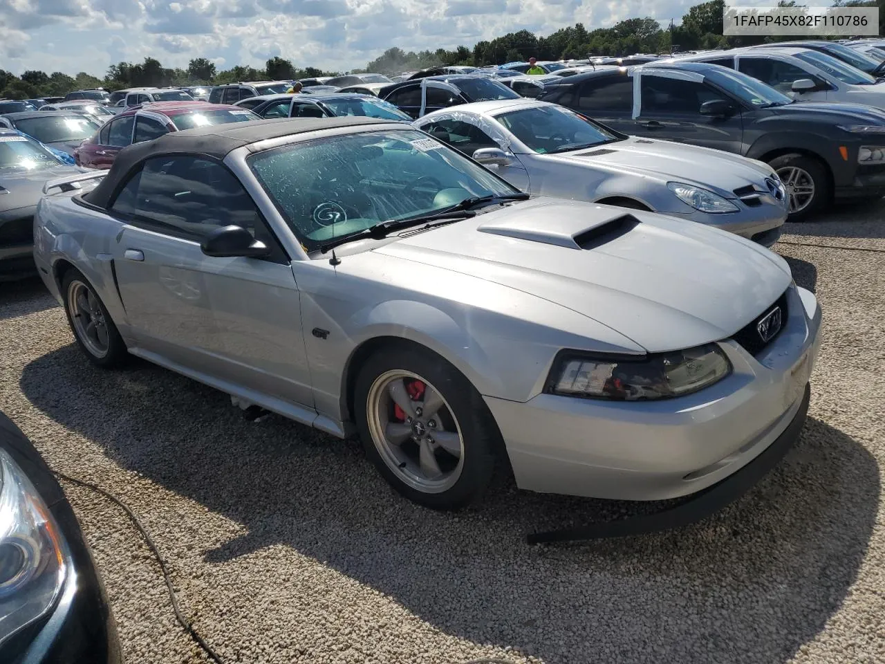 2002 Ford Mustang Gt VIN: 1FAFP45X82F110786 Lot: 73882674