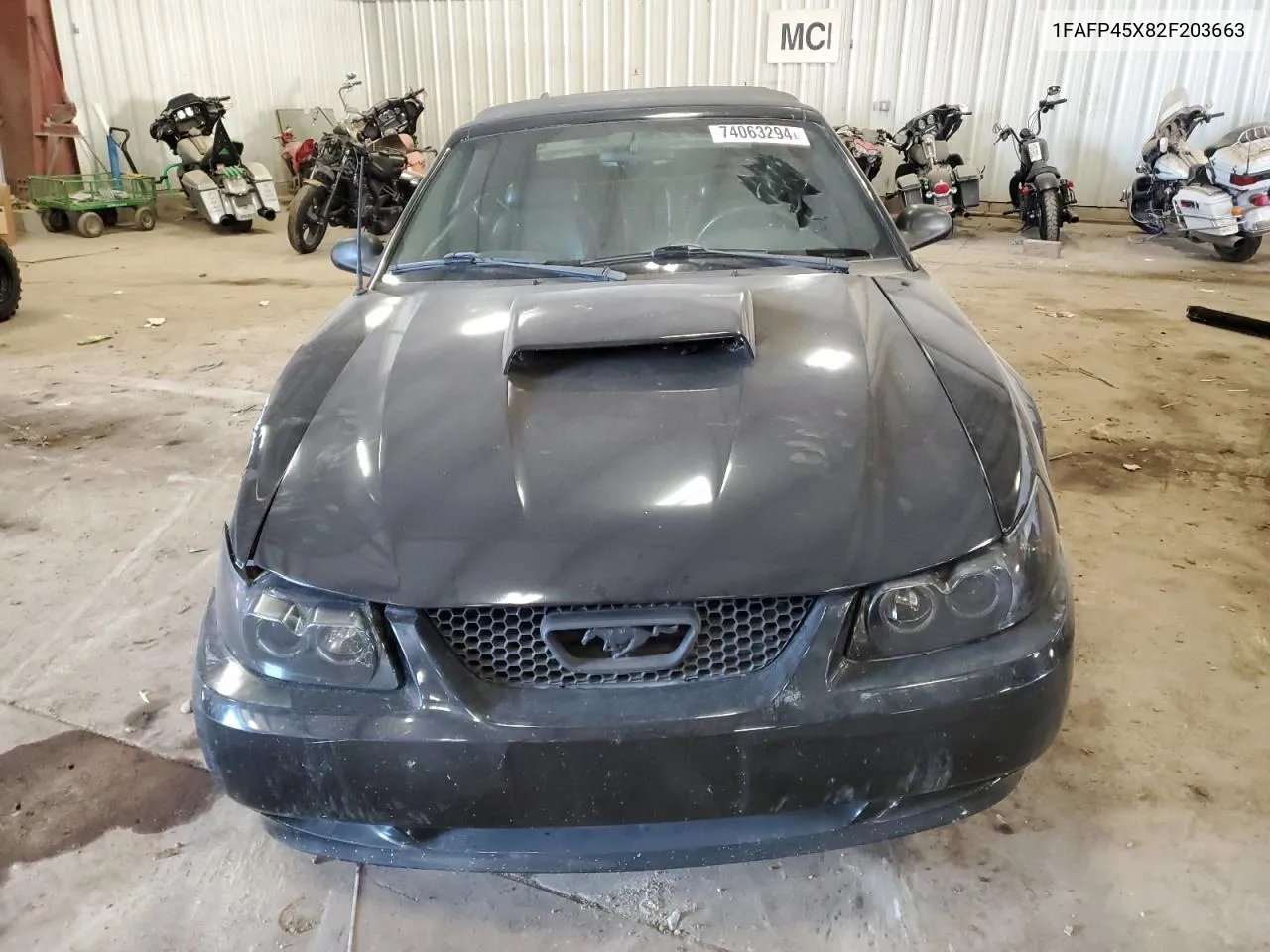 2002 Ford Mustang Gt VIN: 1FAFP45X82F203663 Lot: 74063294