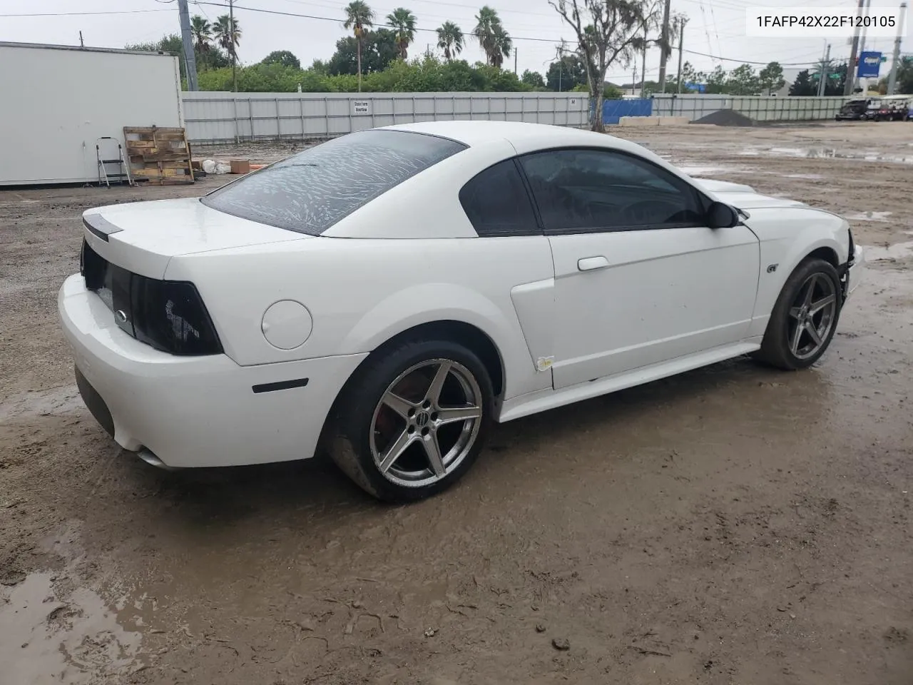 2002 Ford Mustang Gt VIN: 1FAFP42X22F120105 Lot: 74281454