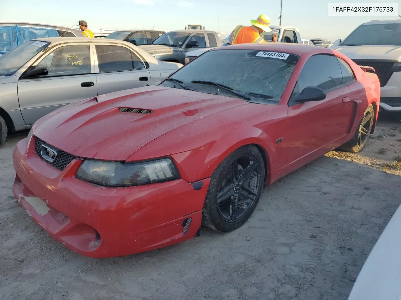 2002 Ford Mustang Gt VIN: 1FAFP42X32F176733 Lot: 74483104