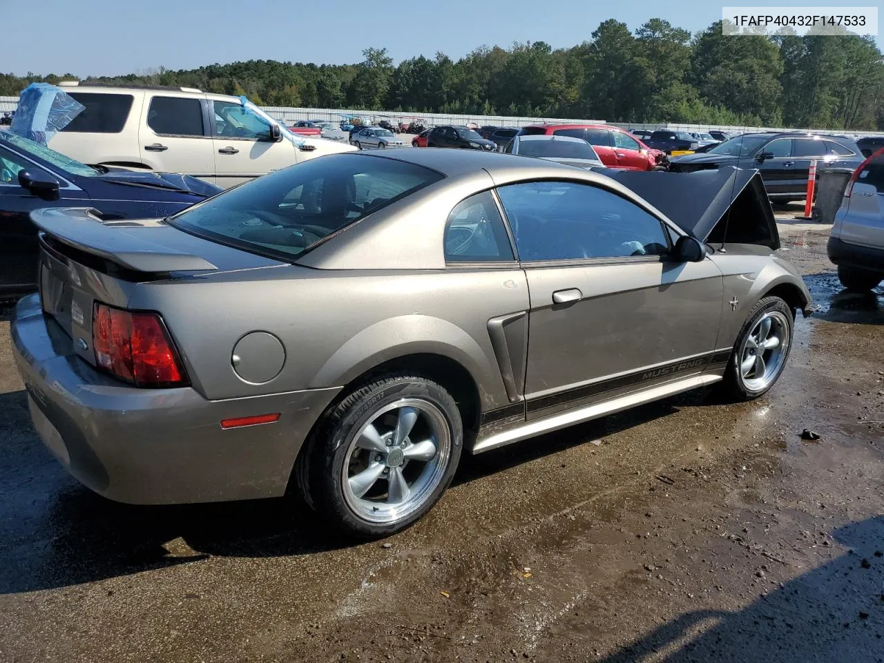 2002 Ford Mustang VIN: 1FAFP40432F147533 Lot: 75302194