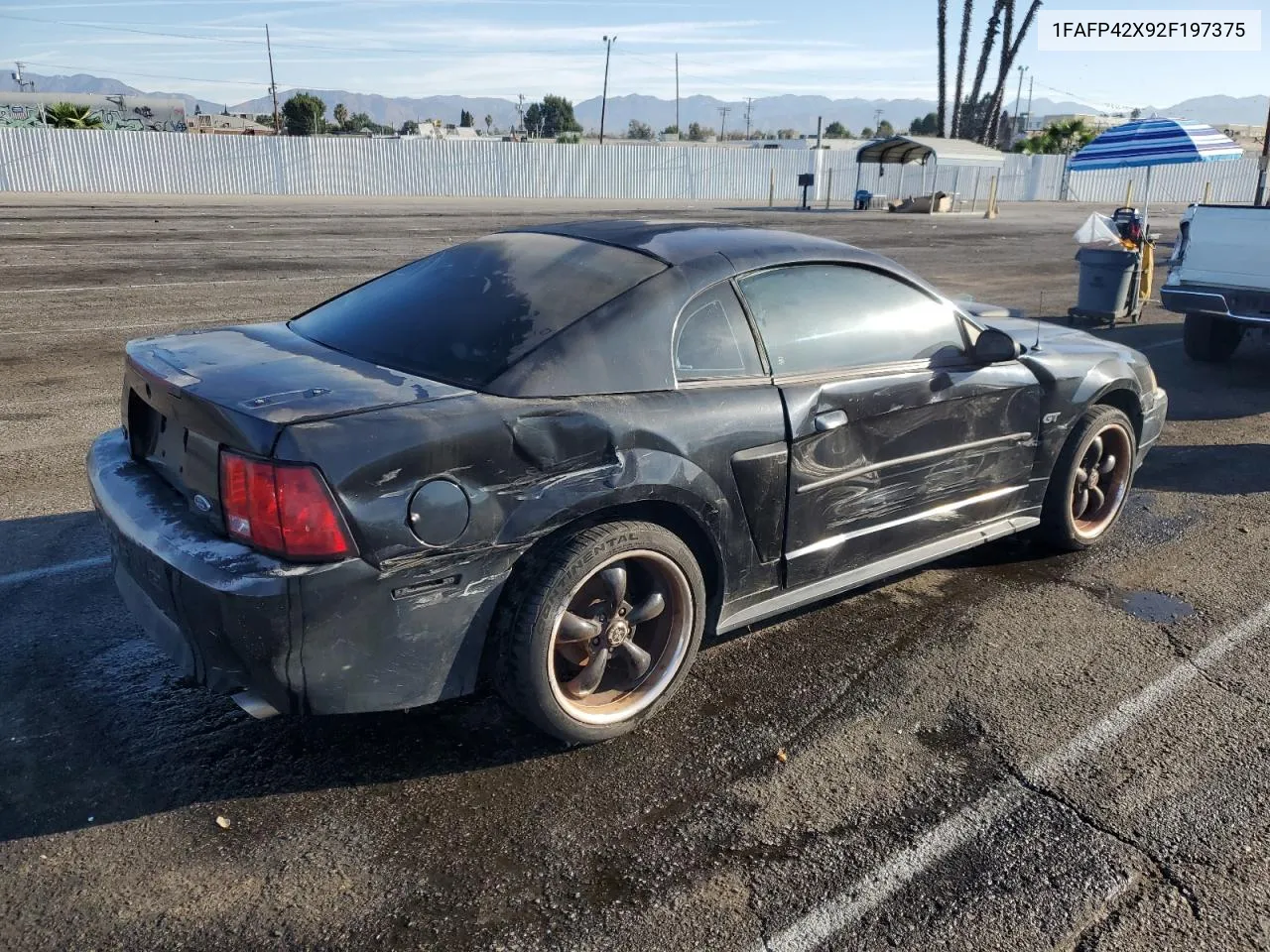 2002 Ford Mustang Gt VIN: 1FAFP42X92F197375 Lot: 75752934