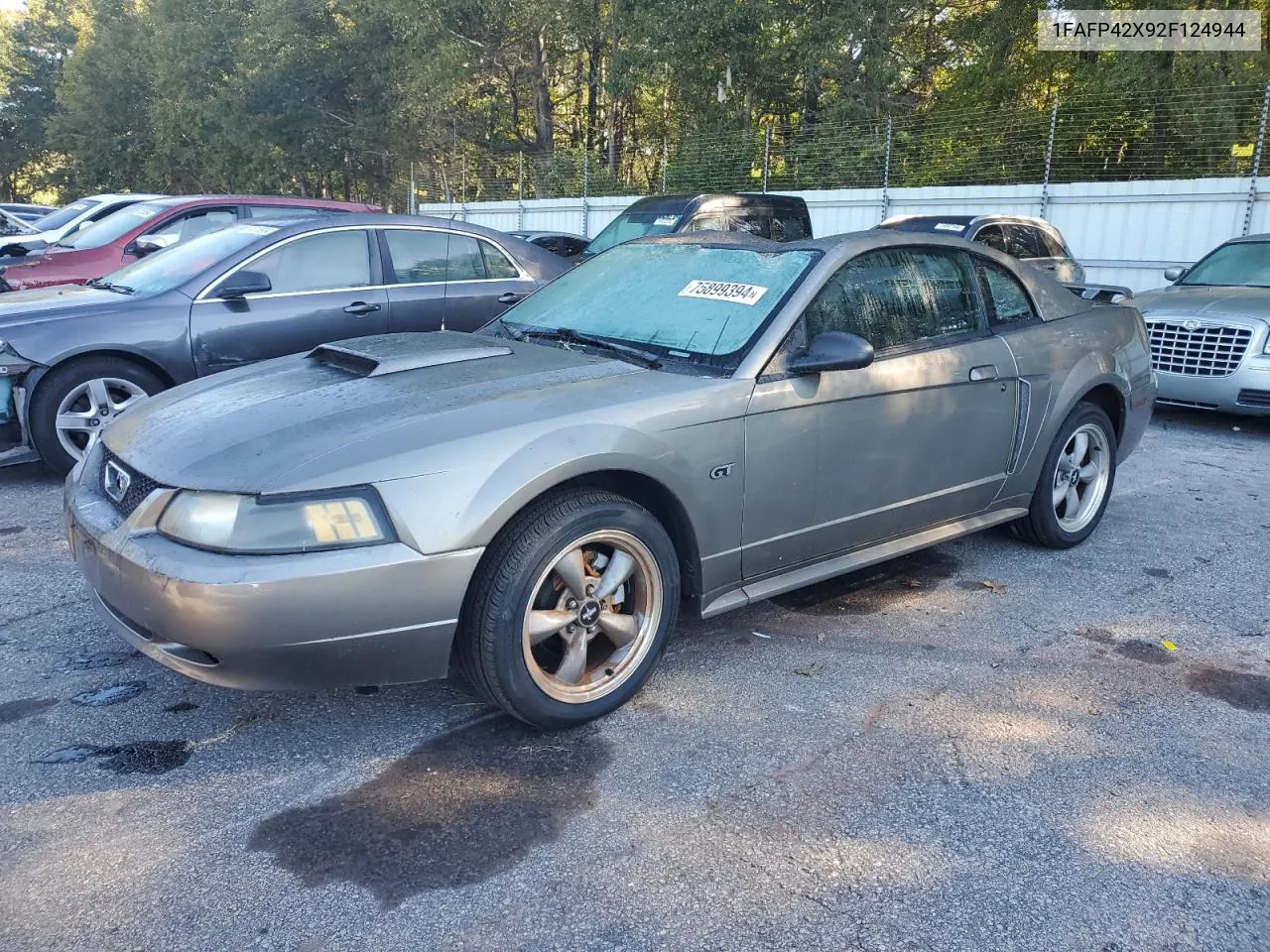 2002 Ford Mustang Gt VIN: 1FAFP42X92F124944 Lot: 75899394