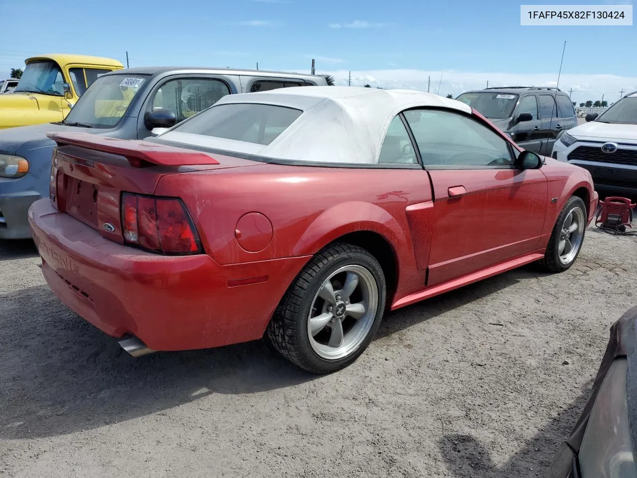 2002 Ford Mustang Gt VIN: 1FAFP45X82F130424 Lot: 76136524