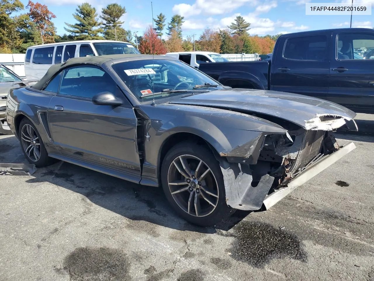 2002 Ford Mustang VIN: 1FAFP44482F201659 Lot: 76374284