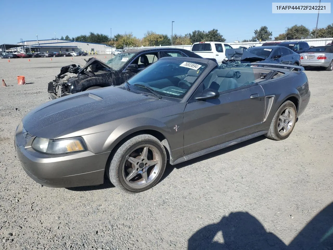 2002 Ford Mustang VIN: 1FAFP44472F242221 Lot: 76803694