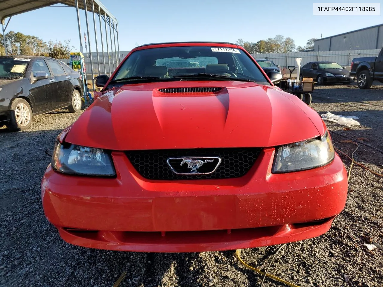 2002 Ford Mustang VIN: 1FAFP44402F118985 Lot: 77147014