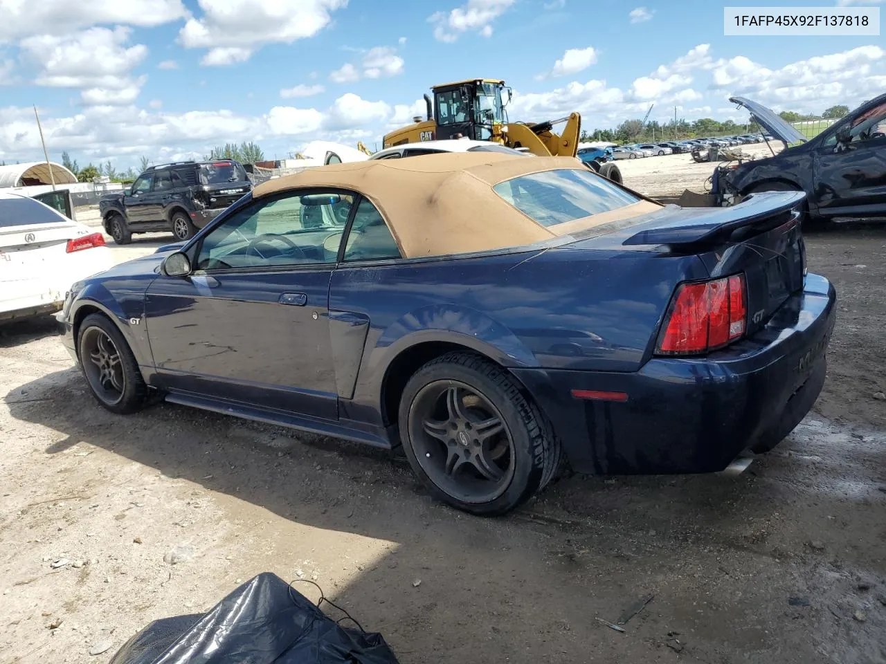 2002 Ford Mustang Gt VIN: 1FAFP45X92F137818 Lot: 77672284