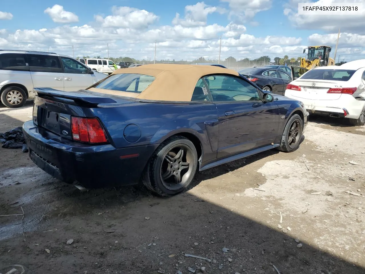 2002 Ford Mustang Gt VIN: 1FAFP45X92F137818 Lot: 77672284