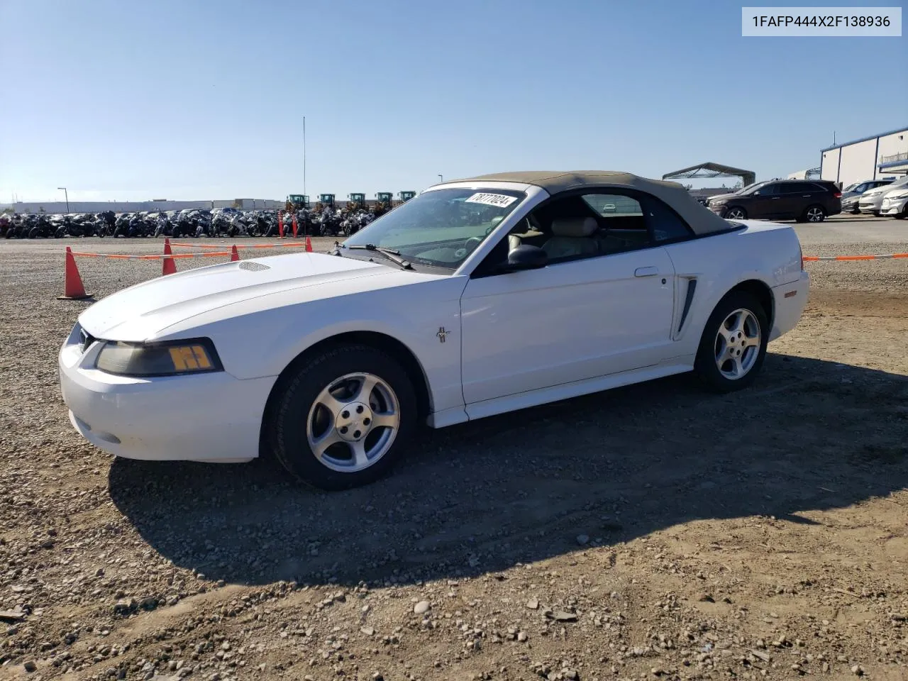 2002 Ford Mustang VIN: 1FAFP444X2F138936 Lot: 78777024