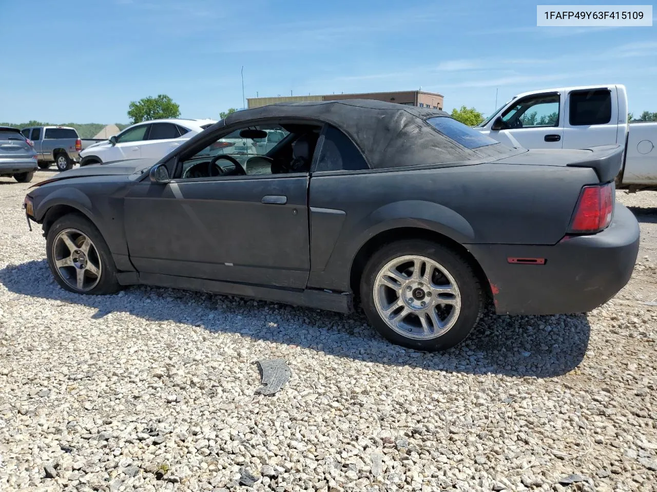 2003 Ford Mustang Cobra Svt VIN: 1FAFP49Y63F415109 Lot: 58519264