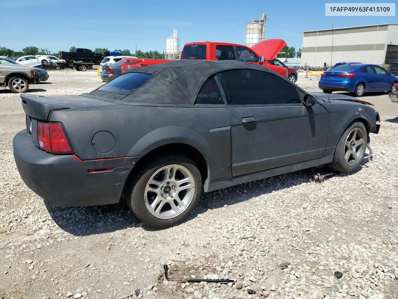 2003 Ford Mustang Cobra Svt VIN: 1FAFP49Y63F415109 Lot: 58519264