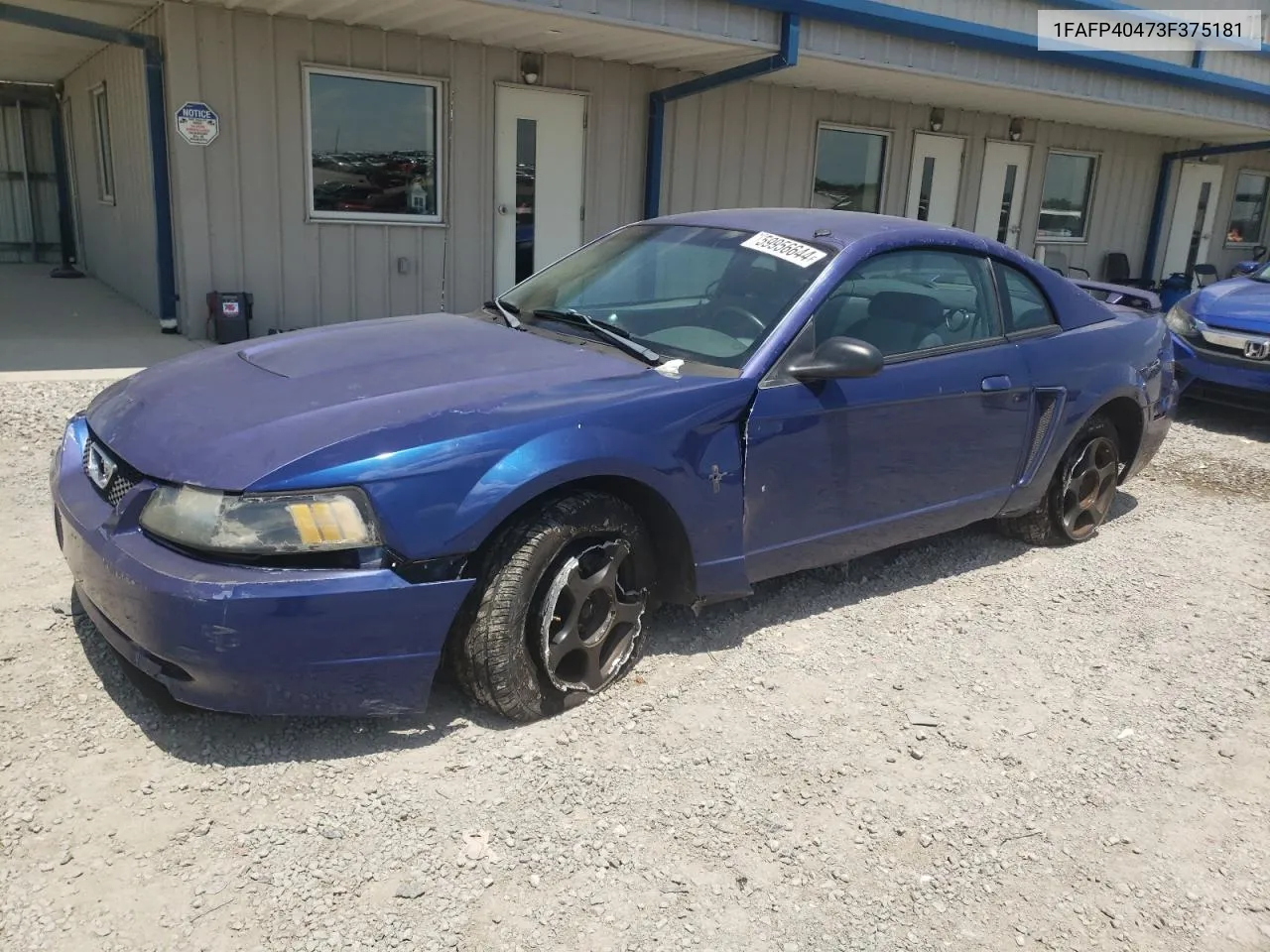 2003 Ford Mustang VIN: 1FAFP40473F375181 Lot: 59956644