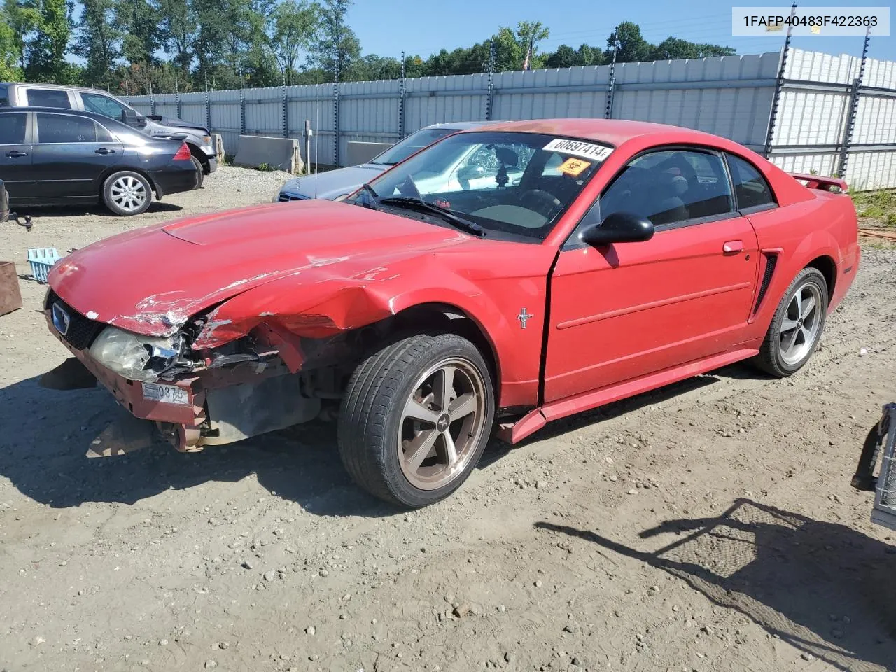 2003 Ford Mustang VIN: 1FAFP40483F422363 Lot: 60697414