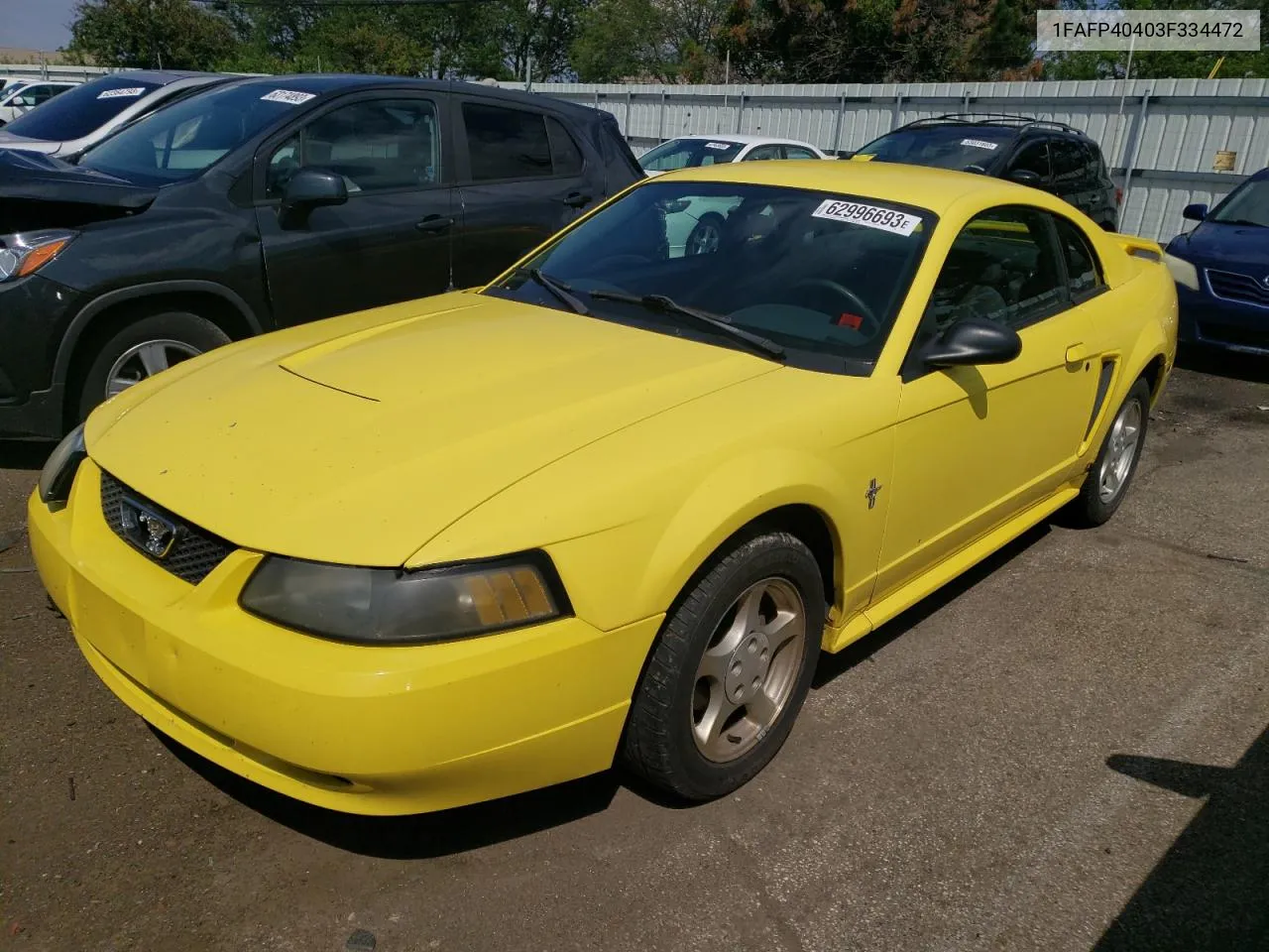 2003 Ford Mustang VIN: 1FAFP40403F334472 Lot: 65701634