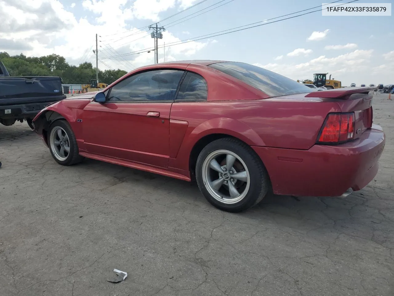 2003 Ford Mustang Gt VIN: 1FAFP42X33F335879 Lot: 68711614