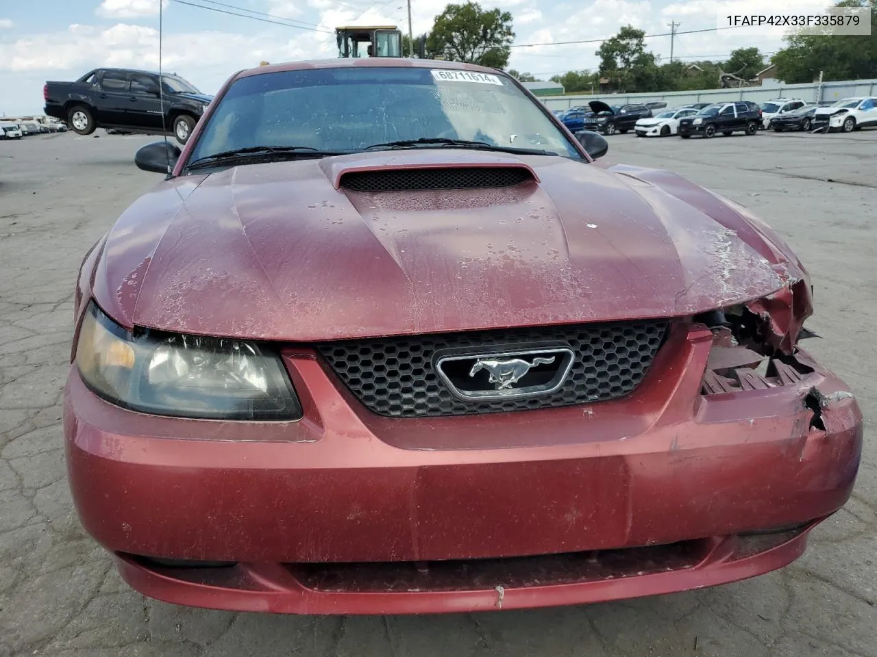 2003 Ford Mustang Gt VIN: 1FAFP42X33F335879 Lot: 68711614