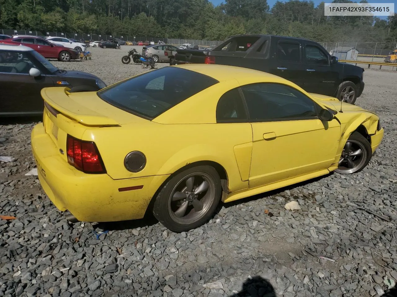 2003 Ford Mustang Gt VIN: 1FAFP42X93F354615 Lot: 68938404