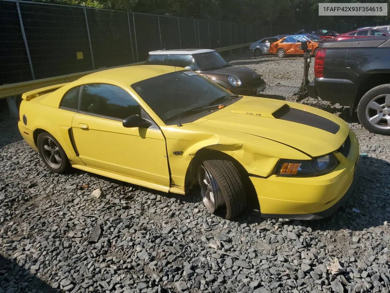 2003 Ford Mustang Gt VIN: 1FAFP42X93F354615 Lot: 68938404