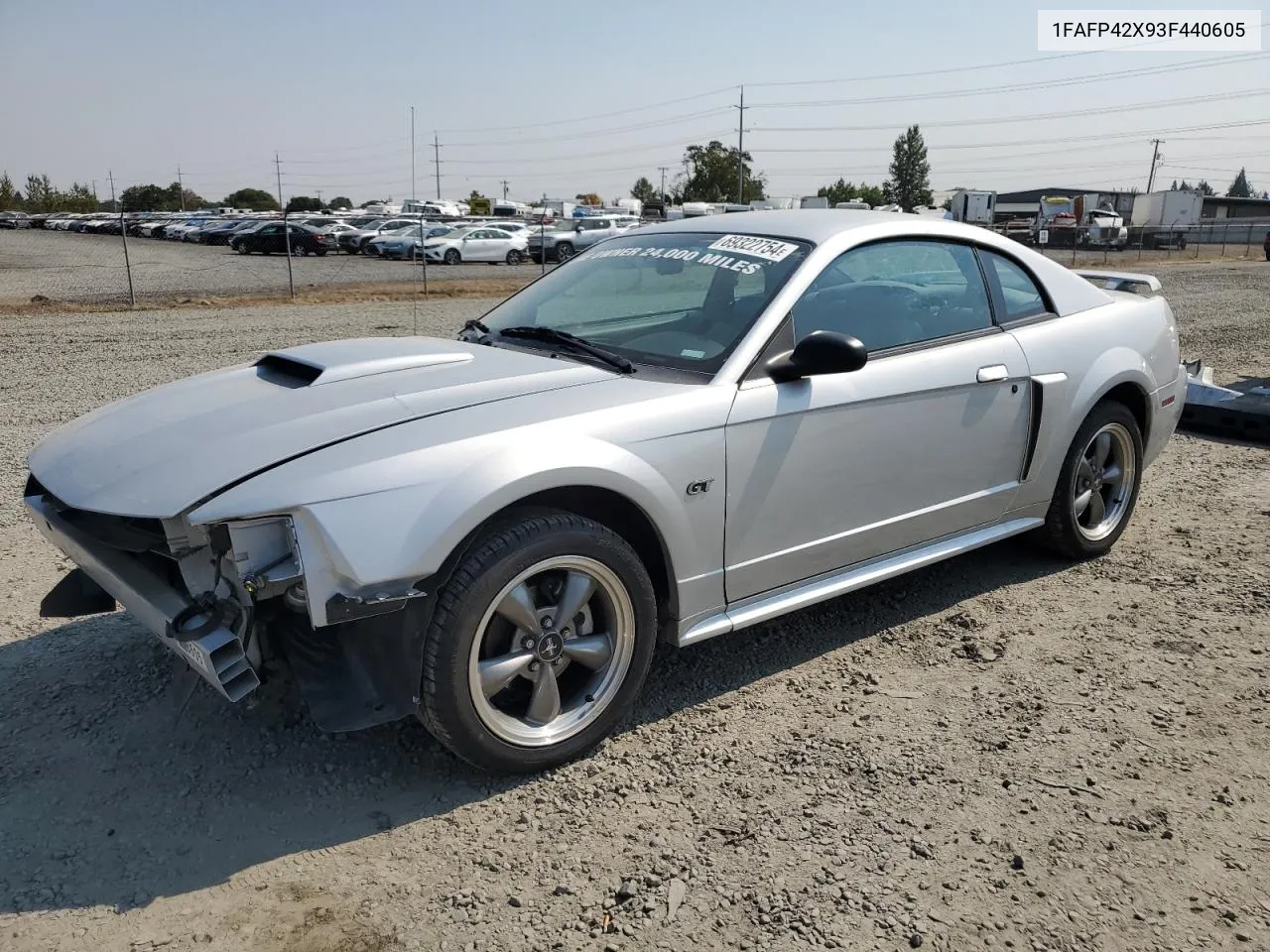 2003 Ford Mustang Gt VIN: 1FAFP42X93F440605 Lot: 69322754