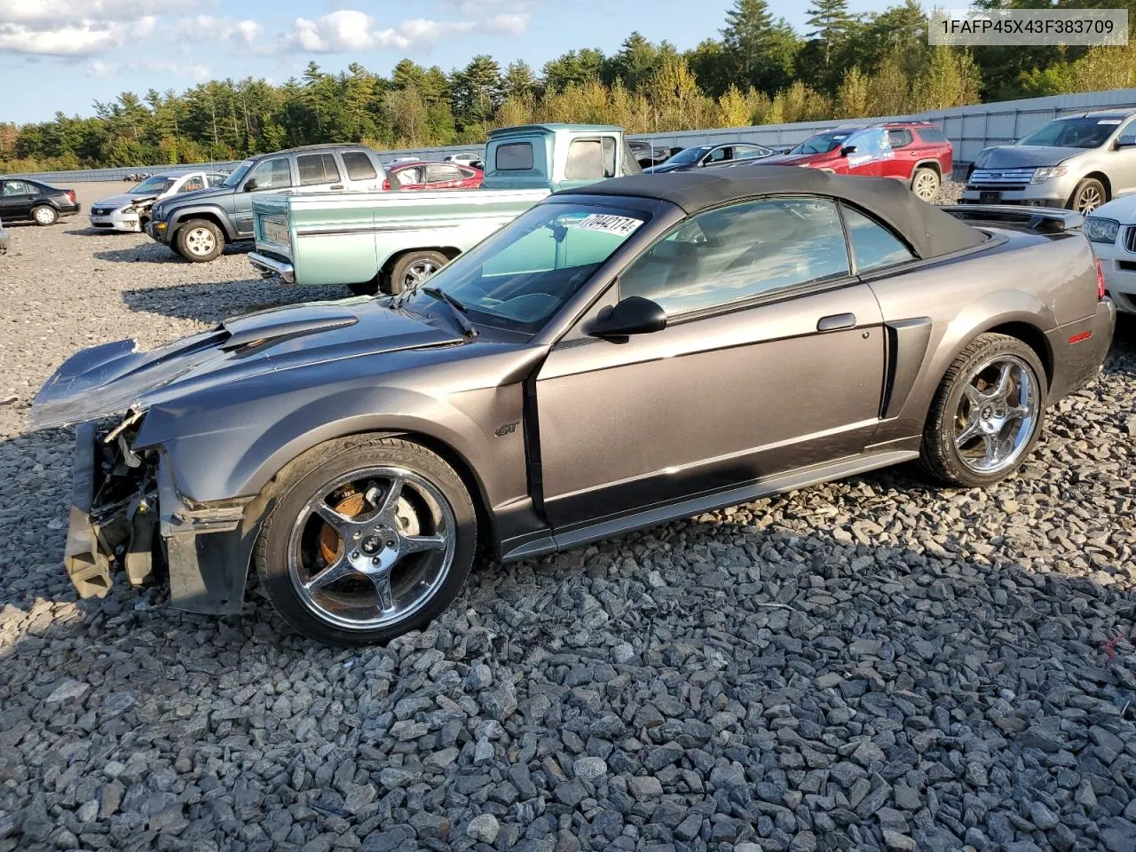 2003 Ford Mustang Gt VIN: 1FAFP45X43F383709 Lot: 70442174