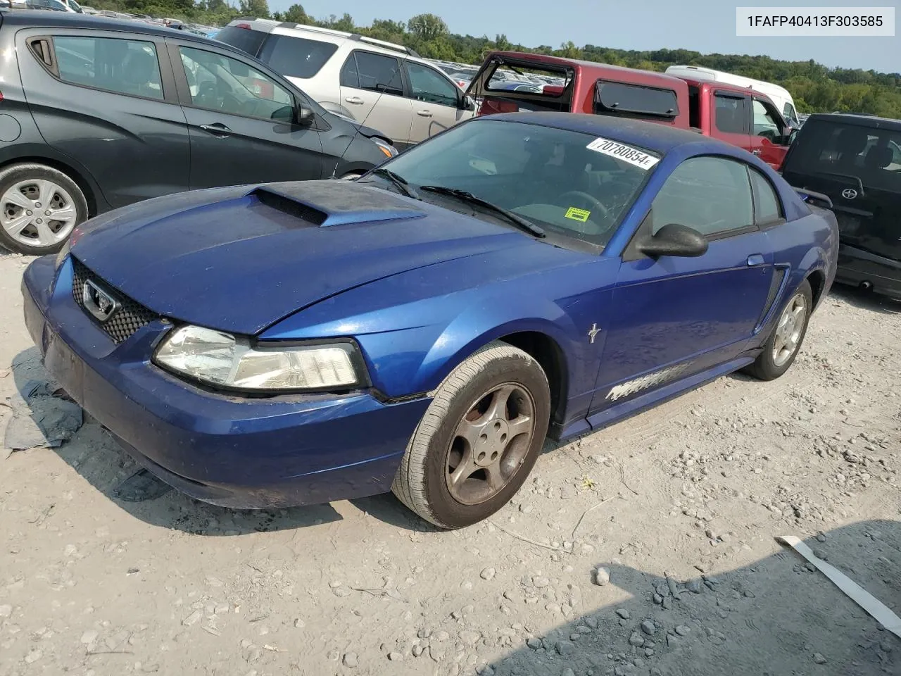 2003 Ford Mustang VIN: 1FAFP40413F303585 Lot: 70780854