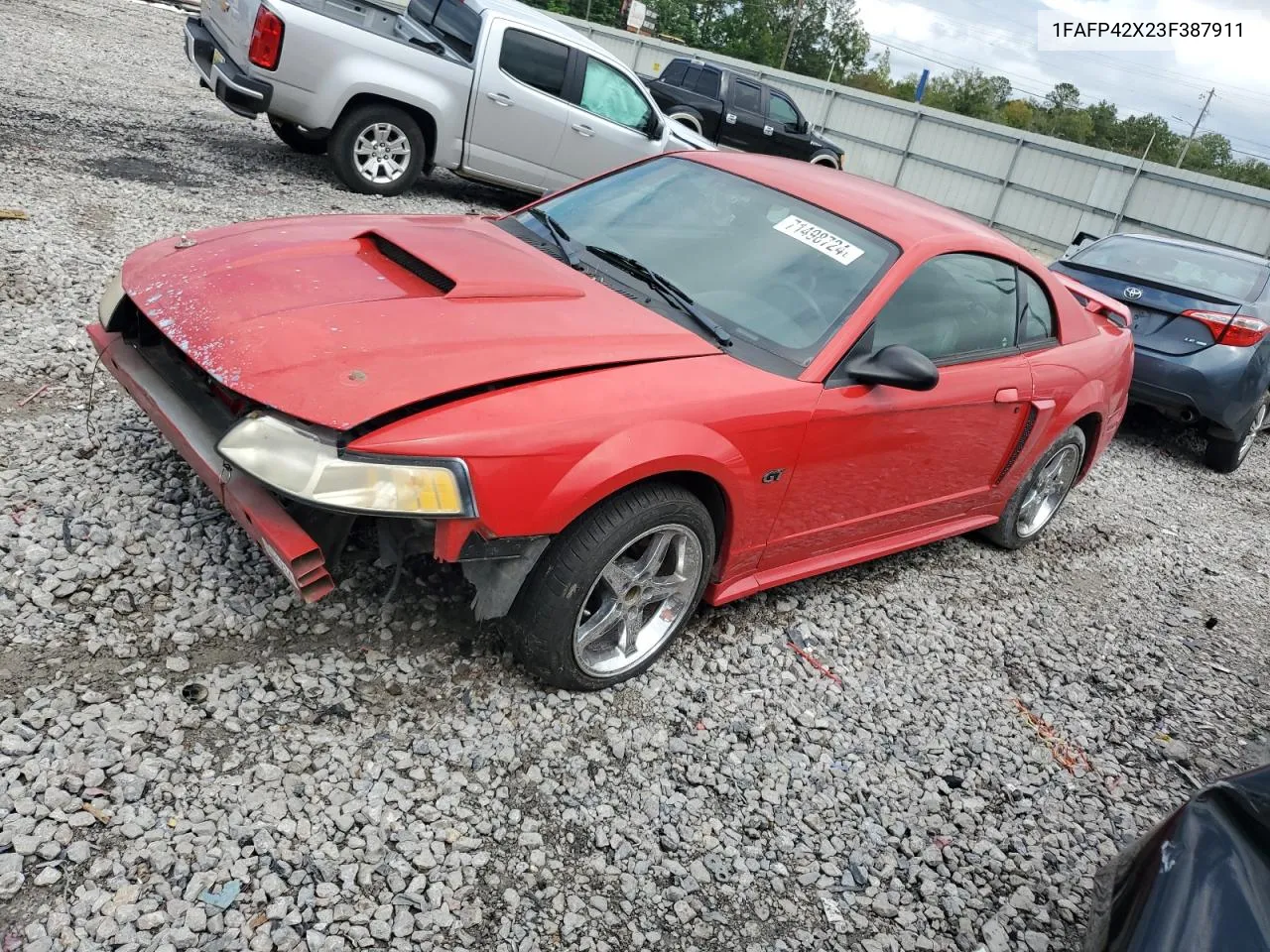 2003 Ford Mustang Gt VIN: 1FAFP42X23F387911 Lot: 71498724