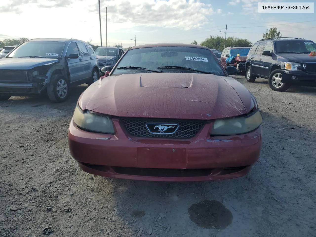 2003 Ford Mustang VIN: 1FAFP40473F361264 Lot: 72543034