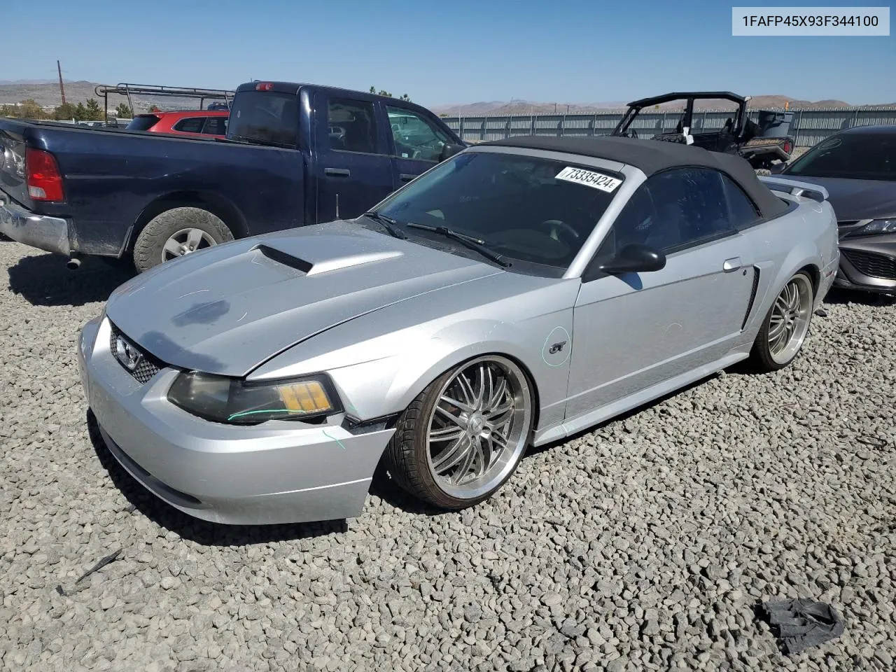 2003 Ford Mustang Gt VIN: 1FAFP45X93F344100 Lot: 73335424