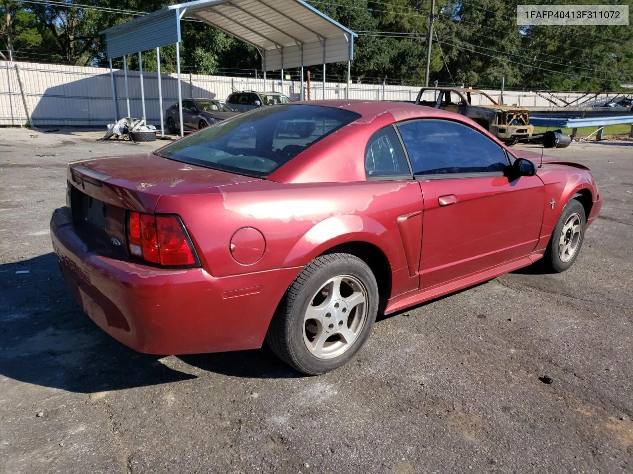 2003 Ford Mustang VIN: 1FAFP40413F311072 Lot: 73563794