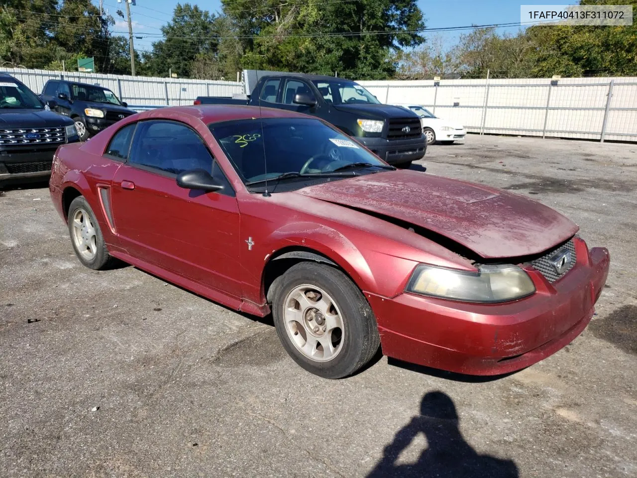 2003 Ford Mustang VIN: 1FAFP40413F311072 Lot: 73563794