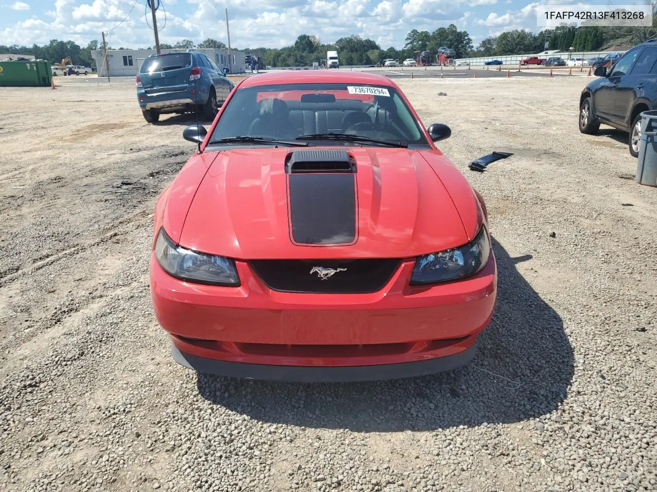 2003 Ford Mustang Mach I VIN: 1FAFP42R13F413268 Lot: 73670294