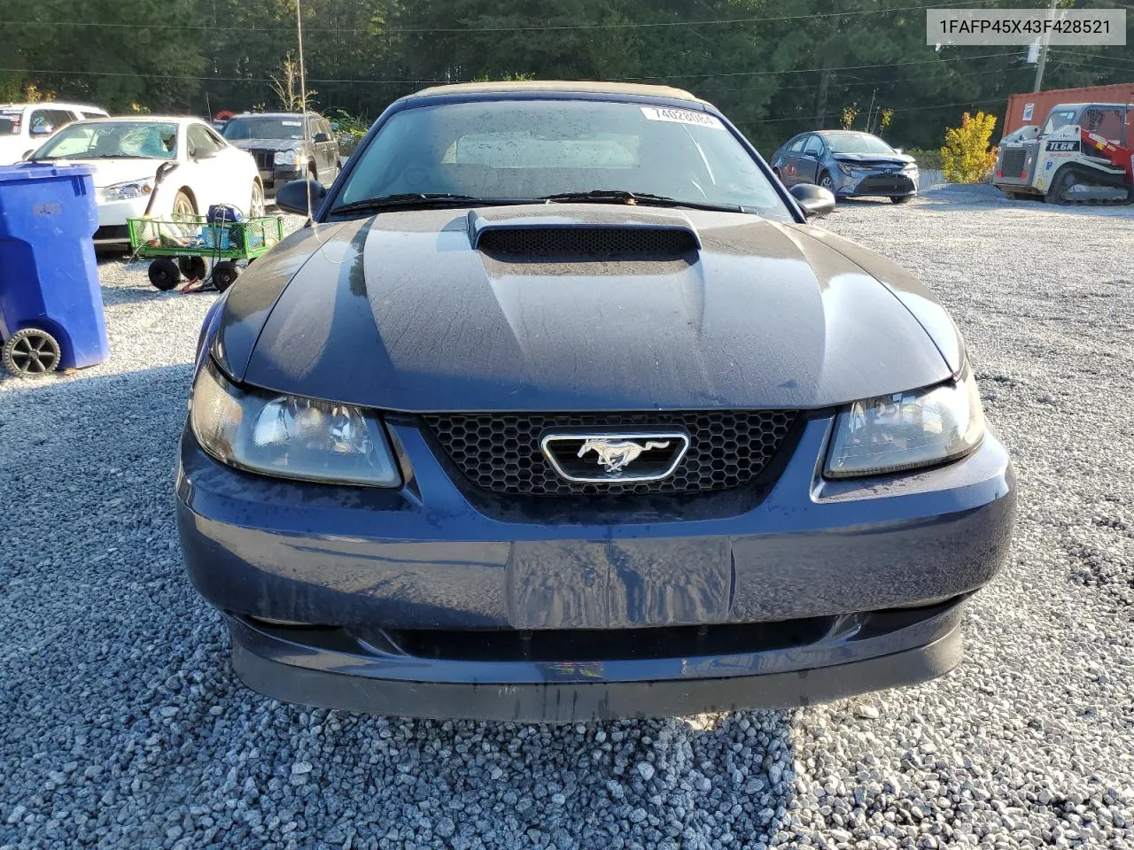 2003 Ford Mustang Gt VIN: 1FAFP45X43F428521 Lot: 74028084