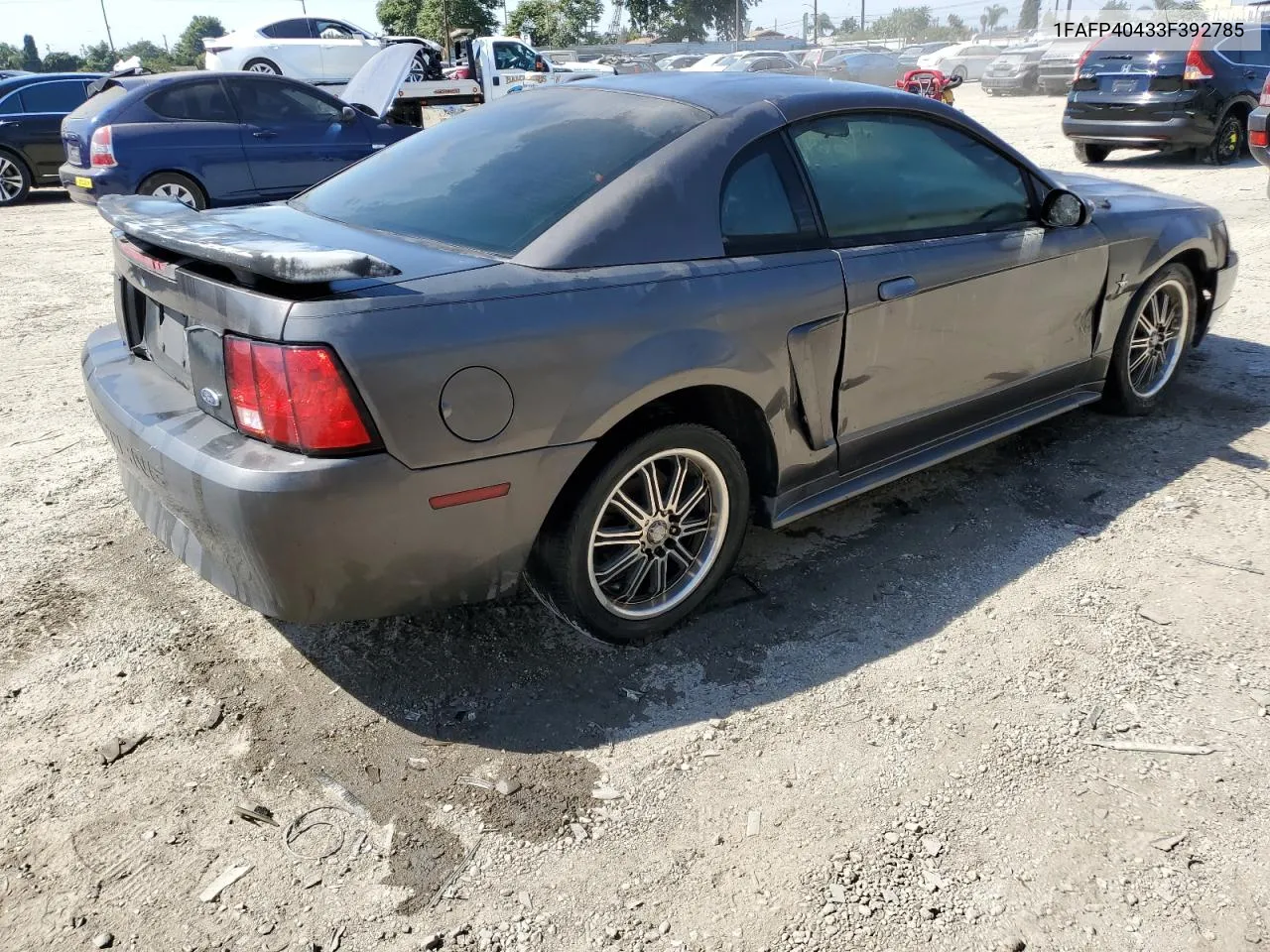 2003 Ford Mustang VIN: 1FAFP40433F392785 Lot: 74635564