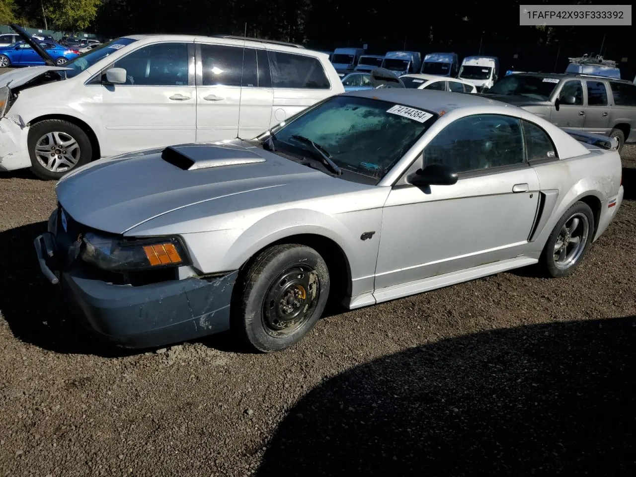 2003 Ford Mustang Gt VIN: 1FAFP42X93F333392 Lot: 74744384