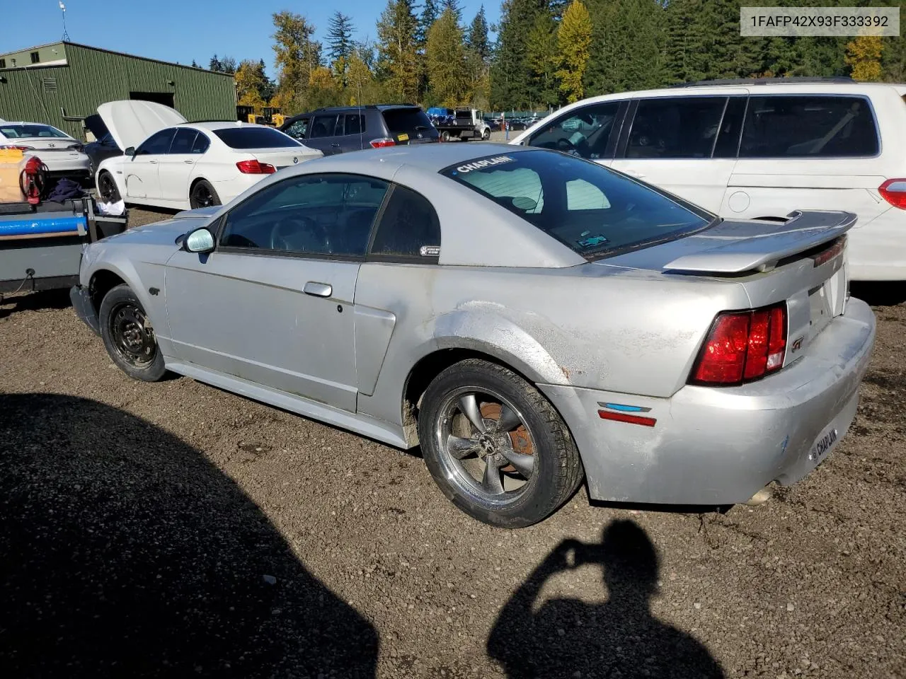 2003 Ford Mustang Gt VIN: 1FAFP42X93F333392 Lot: 74744384