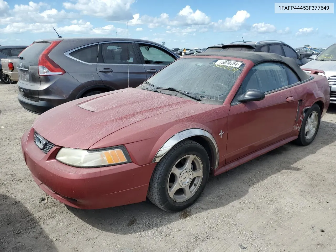 2003 Ford Mustang VIN: 1FAFP44453F377649 Lot: 75000254