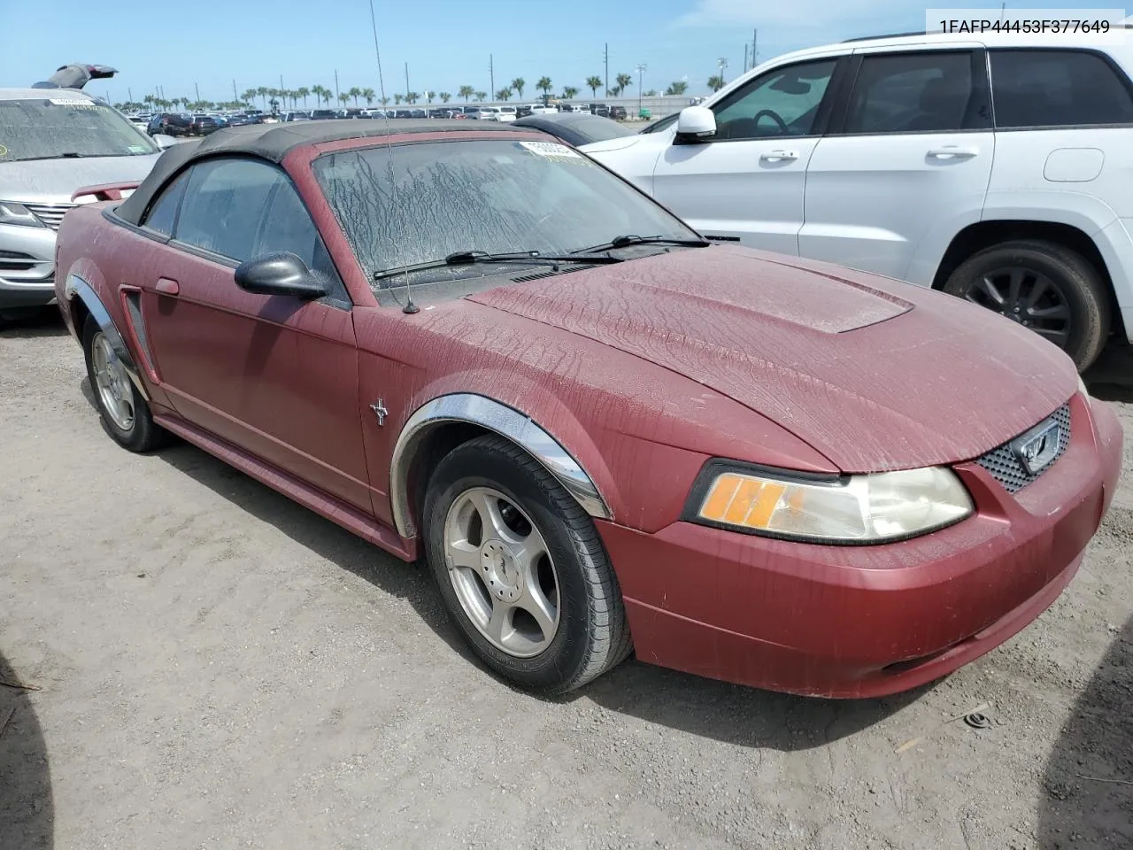 2003 Ford Mustang VIN: 1FAFP44453F377649 Lot: 75000254