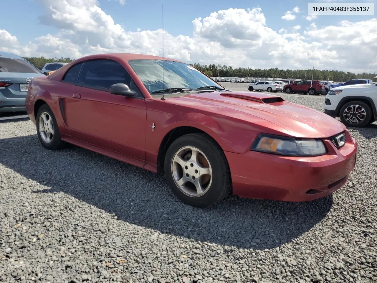 2003 Ford Mustang VIN: 1FAFP40483F356137 Lot: 75836194