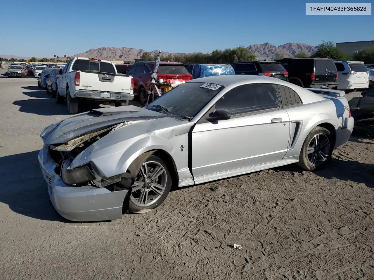 2003 Ford Mustang VIN: 1FAFP40433F365828 Lot: 75962574